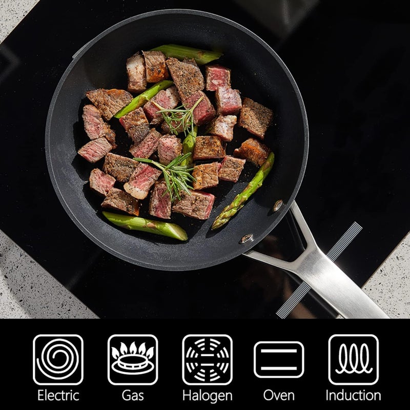 MsMk 10 Inch Frying Pan Nonstick with Lid, Induction Fry Pan with Lid, Titanium and Diamond Non Stick Coating From USA, for Induction, Ceramic and Gas Cooktops, Oven Safe 10 Inch Skillet Nonstick - Image 5